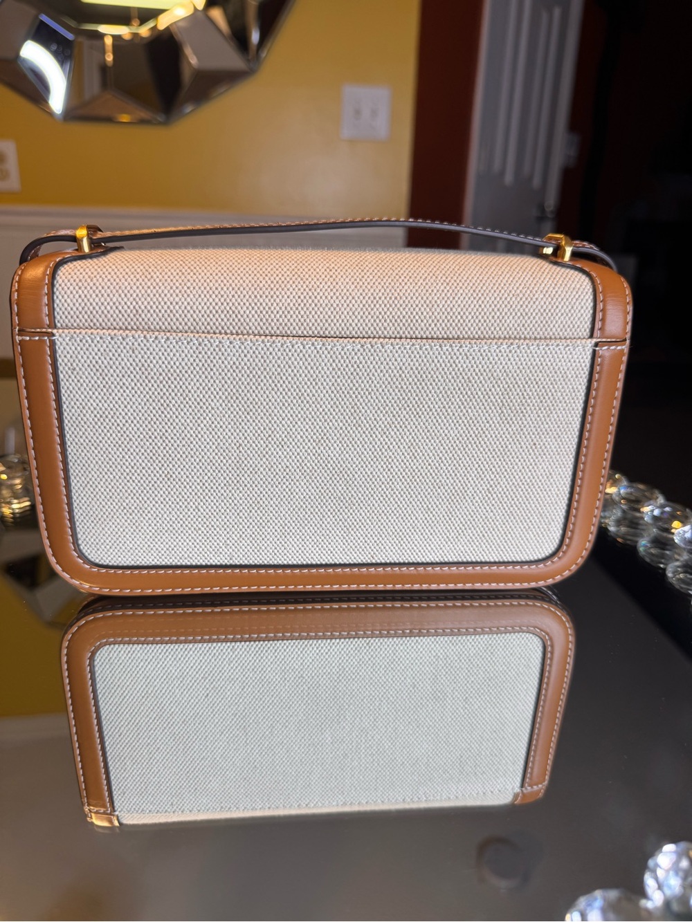 Eleanor Small Leather Straw Convertible Shoulder Bag - Picture 9 of 13